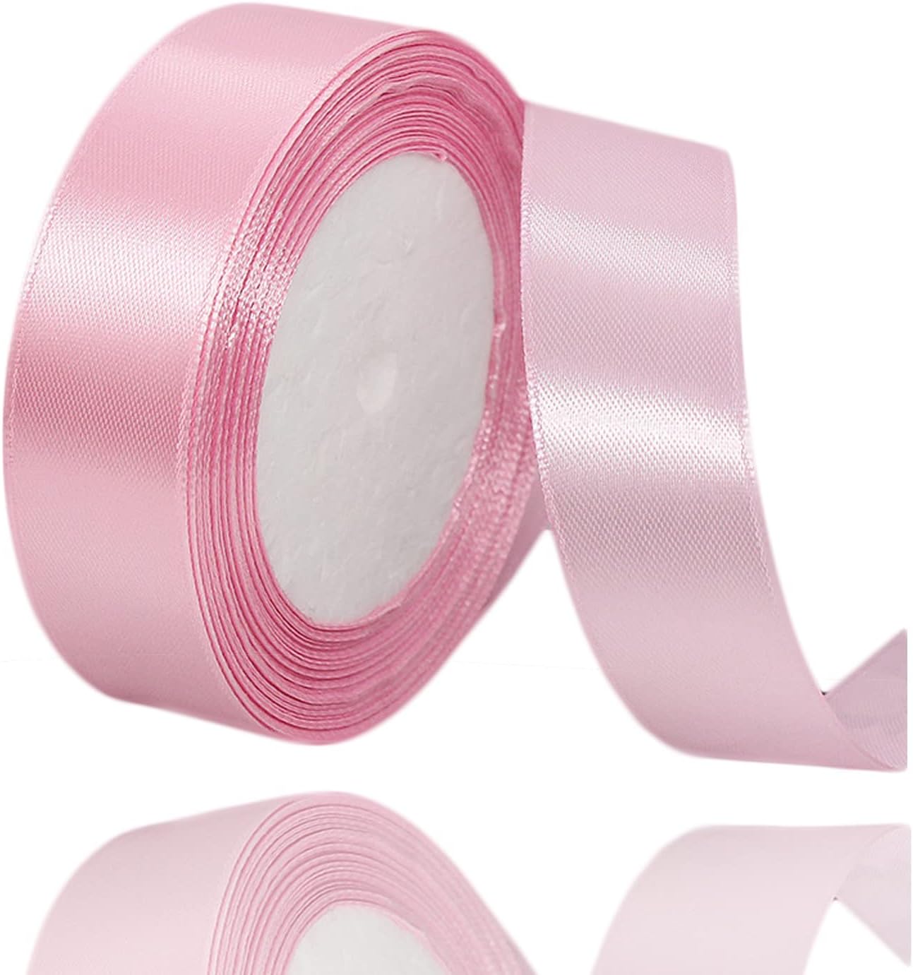 Rollo de 25 yardas de cinta mantequilla rosa bebe de 2.5 cm