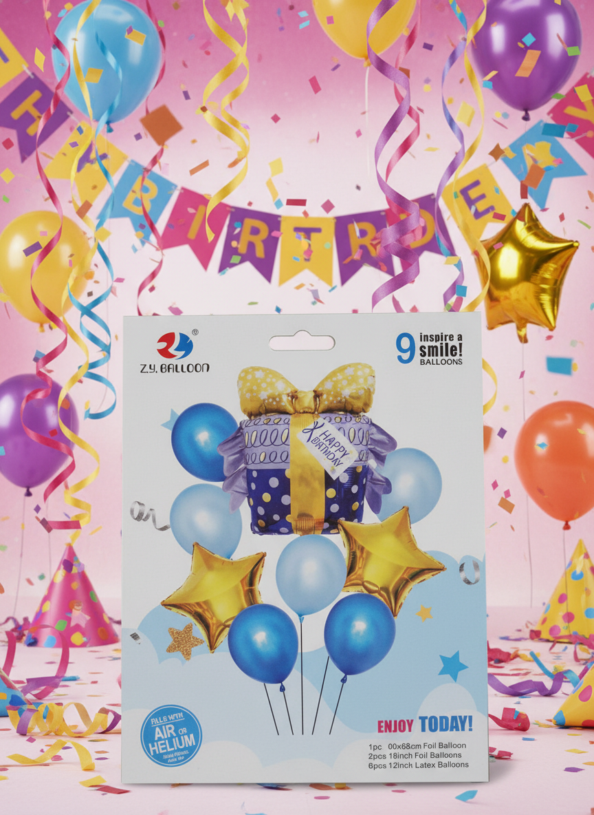 Paquete de globos de 9 piezas