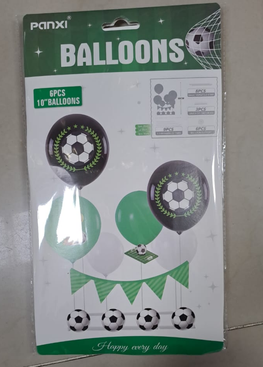 Paquete globos temática futbol 6 pcs