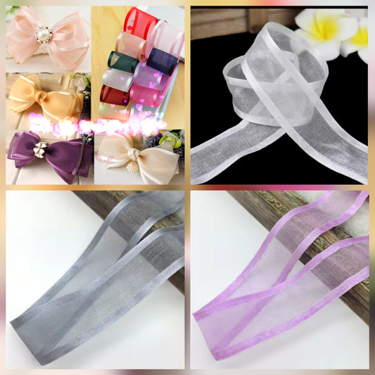 Cinta organza sin perlas