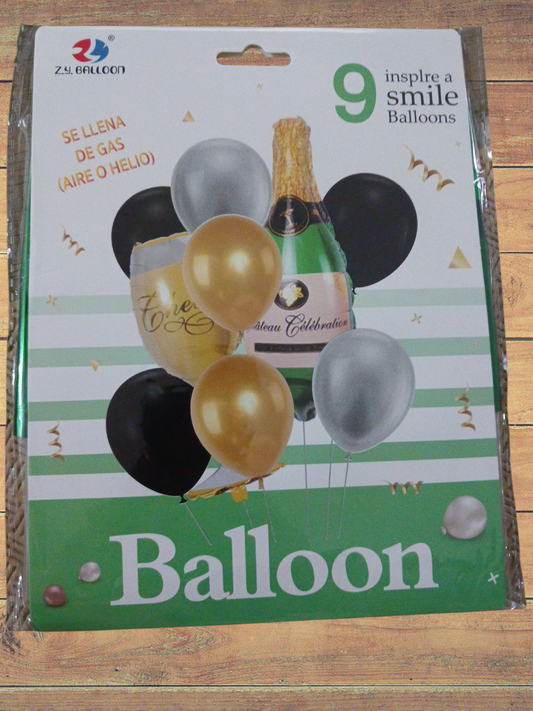 Paquete de globos de 9 piezas