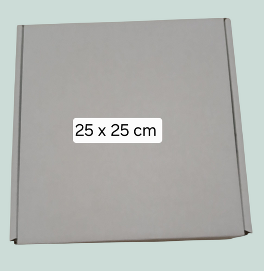 Caja de cartón  sin vicera 25 cm  x 25 cm