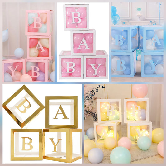 Set de 4 cajas Baby  de 30x30 cm