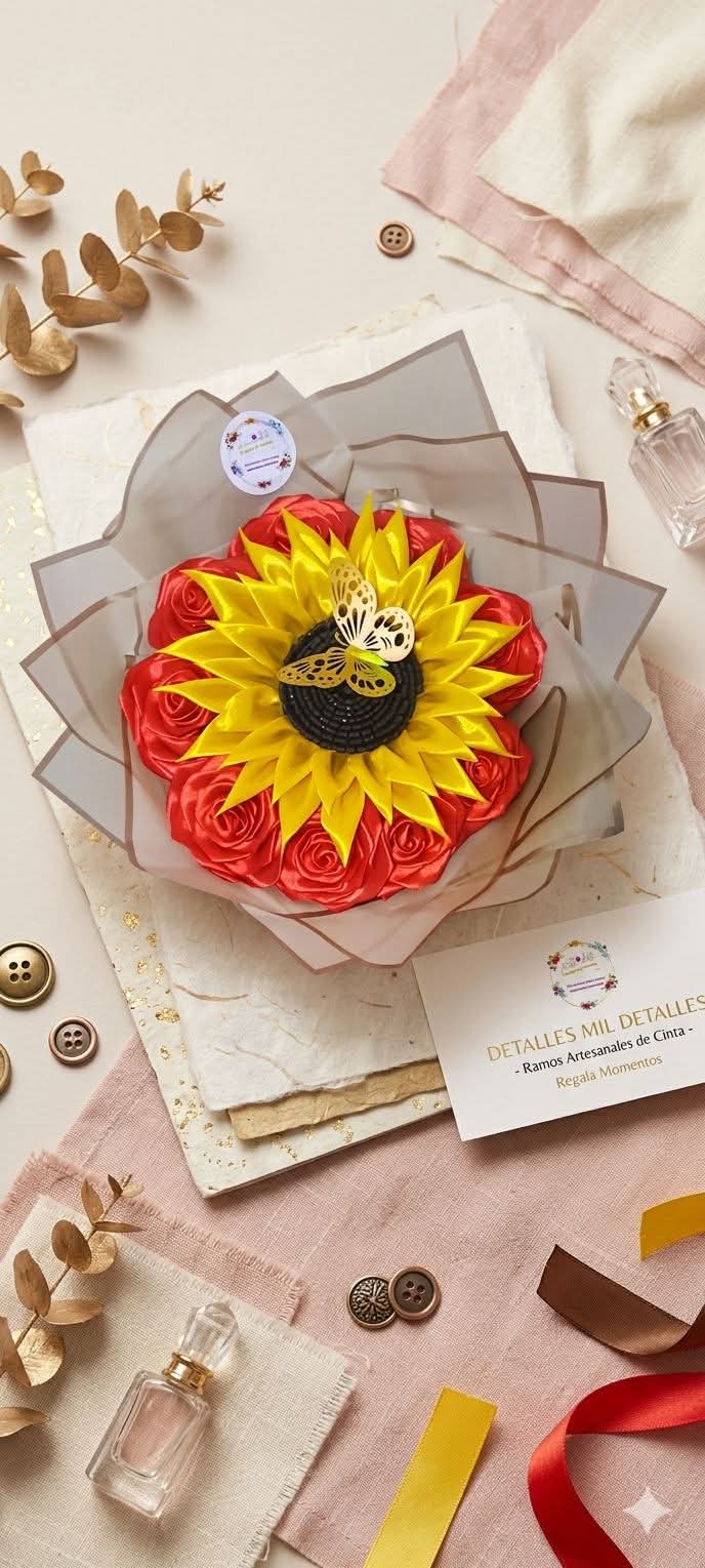 Ramo 8 rosas eternas y 1 girasol eterno