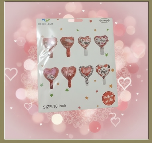 Globos corazón 8 pcs