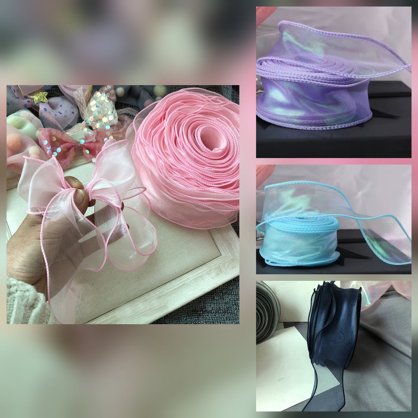 Cinta Organza decorativa 8 yardas