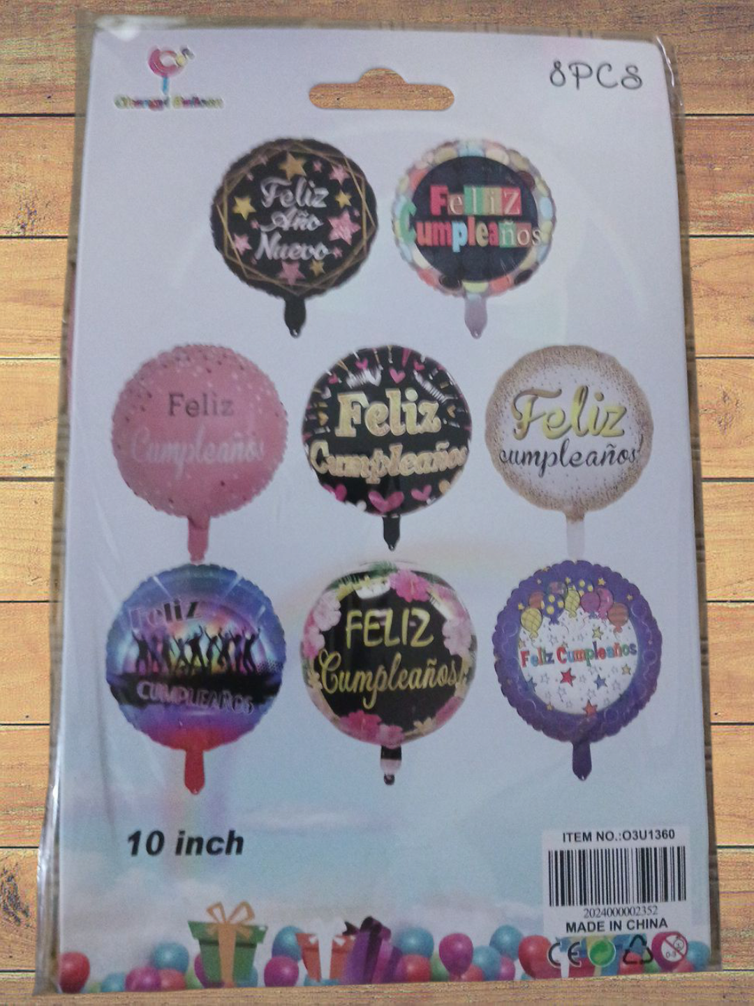 Paquetes de globos 8 piezas