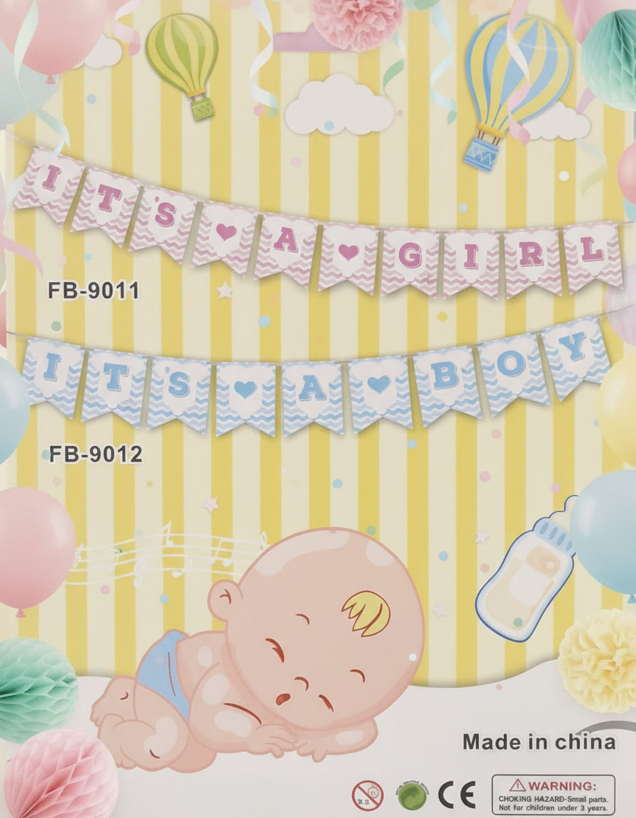 Banner para baby shower niña.