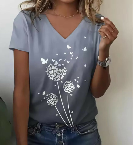 Camiseta Casual para dama morado DYM38