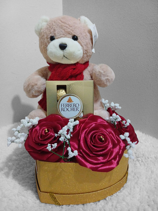 Detalle con osito y rosas